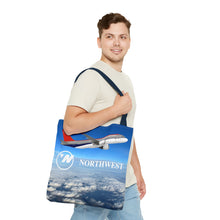 Load image into Gallery viewer, Tote Bag - Northwest 1990s Logo with A320 and DC-9 in flight
