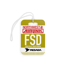 Load image into Gallery viewer, Luggage Tag - 2-sided acrylic - Northwest Airlink / Mesaba Hometown Series - Sioux Falls, South Dakota
