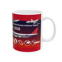 Load image into Gallery viewer, Ceramic Mug 11oz - Northwest Airlines 100th Anniversary
