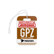 Luggage Tag - 2-sided acrylic - Northwest Airlink / Mesaba Hometown Series - Grand Rapids, Minnesota