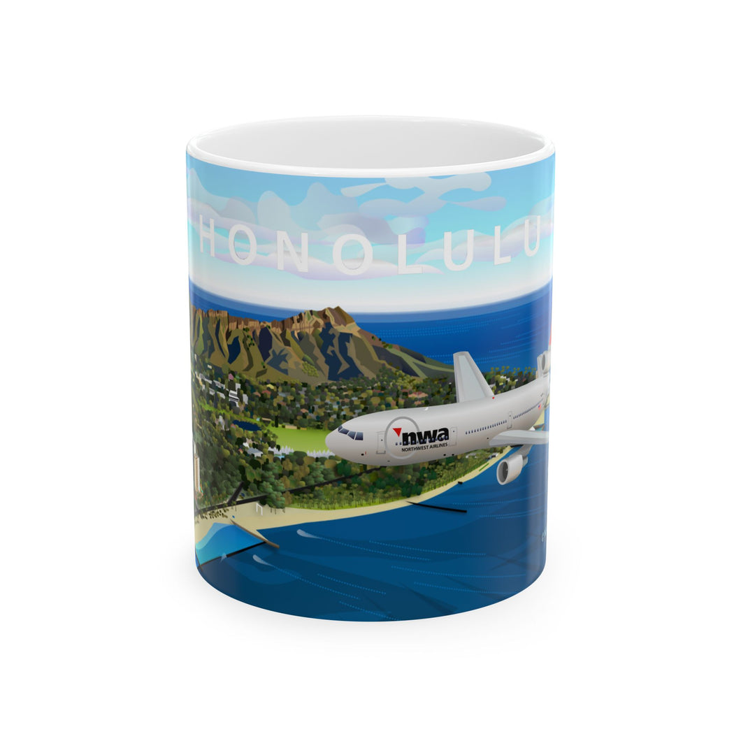 Ceramic Mug 11oz - NWA 2000s Honolulu Waikiki and Diamond Head