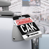 Luggage Tag - 2-sided acrylic - Northwest Airlink / Mesaba Hometown Series - Akron/Canton, Ohio