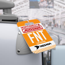 Load image into Gallery viewer, Luggage Tag - 2-sided acrylic - Northwest Airlink / Mesaba Hometown Series - Flint, Michigan
