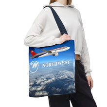 Load image into Gallery viewer, Tote Bag - Northwest 1990s Logo with A320 and DC-9 in flight
