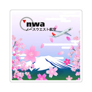 Vinyl Sticker - Northwest Airlines Sakura Flowers in Japan with A330