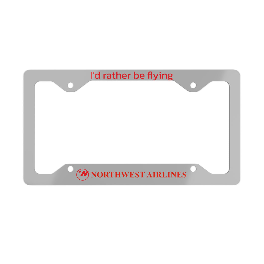 Car License Plate Frame - I'd Rather Be Flying Northwest (1990s logo)