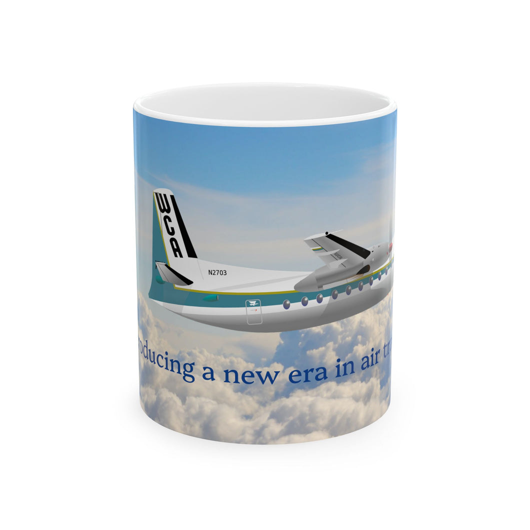 Ceramic Mug 11oz - West Coast Airlines - Fairchild F-27 introductory color scheme