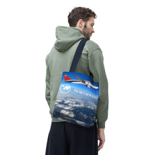 Load image into Gallery viewer, Tote Bag - Northwest 1990s Logo with A320 and DC-9 in flight
