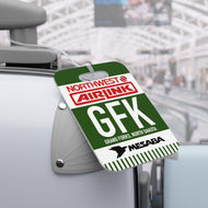 Luggage Tag - 2-sided acrylic - Northwest Airlink / Mesaba Hometown Series - Grand Forks, North Dakota
