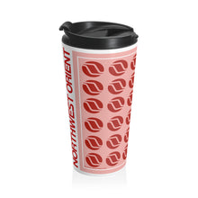 Load image into Gallery viewer, Stainless Steel Travel Mug, 15 oz. - Northwest Orient 1969 Concept Pattern
