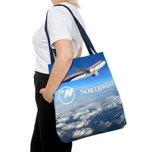 Load image into Gallery viewer, Tote Bag - Northwest 1990s Logo with A320 and DC-9 in flight
