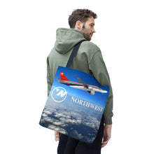 Load image into Gallery viewer, Tote Bag - Northwest 1990s Logo with A320 and DC-9 in flight
