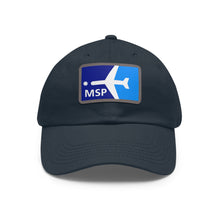 Load image into Gallery viewer, Twill Cap - Leather Patch - MSP Airliner Flag
