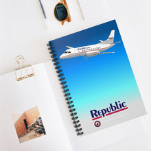 Load image into Gallery viewer, Spiral Notebook - Ruled Line - Republic Express Saab 340
