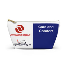 Load image into Gallery viewer, Packing Pouch - small, flat bottom, white zipper - Northwest Orient 1970s &quot;Care and Comfort&quot;
