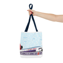 Load image into Gallery viewer, Tote Bag - Northwest Orient 1980s &quot;The World is Going Our Way&quot;
