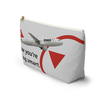 Load image into Gallery viewer, Packing Pouch - large, flat bottom, white zipper - Northwest 2000s &quot;Now You&#39;re Flying Smart&quot;
