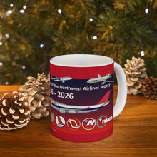 Load image into Gallery viewer, Ceramic Mug 11oz - Northwest Airlines 100th Anniversary
