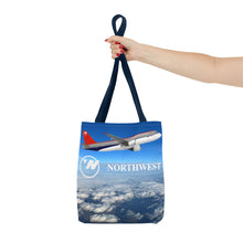 Load image into Gallery viewer, Tote Bag - Northwest 1990s Logo with A320 and DC-9 in flight
