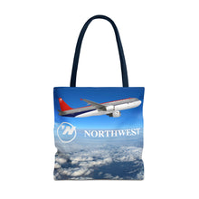 Load image into Gallery viewer, Tote Bag - Northwest 1990s Logo with A320 and DC-9 in flight
