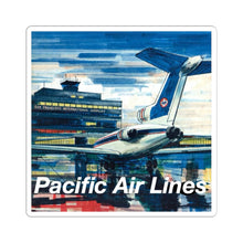 Load image into Gallery viewer, Vinyl Sticker - Pacific Air Lines Boeing 727 at San Francisco, Illustration
