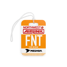 Load image into Gallery viewer, Luggage Tag - 2-sided acrylic - Northwest Airlink / Mesaba Hometown Series - Flint, Michigan
