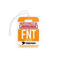Luggage Tag - 2-sided acrylic - Northwest Airlink / Mesaba Hometown Series - Flint, Michigan