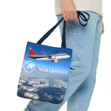 Load image into Gallery viewer, Tote Bag - Northwest 1990s Logo with A320 and DC-9 in flight
