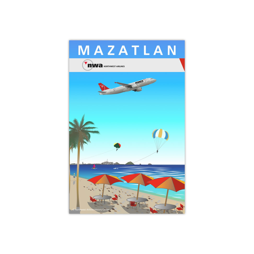 Destination Poster - NWA 2000s - Mazatlan A320