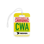 Luggage Tag - 2-sided acrylic - Northwest Airlink / Mesaba Hometown Series - Wausau/Stevens Point, Wisconsin