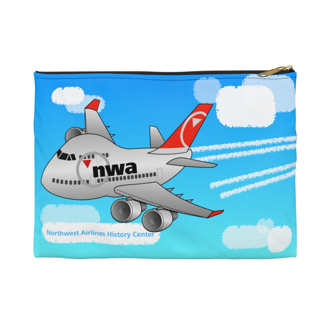 Zipper Pouch - Chibi NWA 2000s fleet flying and at the airport