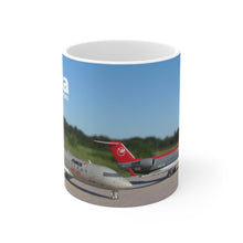 Load image into Gallery viewer, Ceramic Mug 11oz - Northwest Airlink CRJ Both Color Schemes
