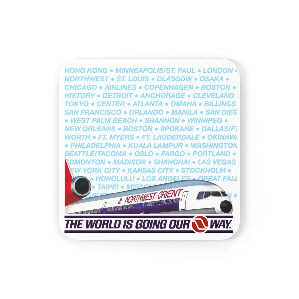 Cork Back Coaster - The World is Going Our Way DC-10